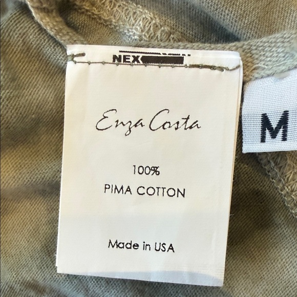 NWOT Enza Costa Tie-Dye Tank Top in olive and cream - Picture 4 of 5
